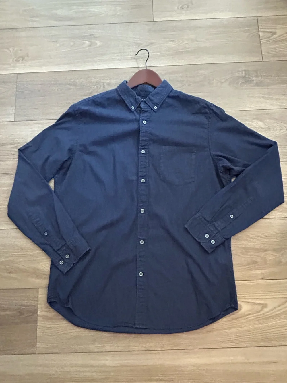 Banana Republic Luxe Flannel Slim Fit Navy Flannel Shirt Men’s L